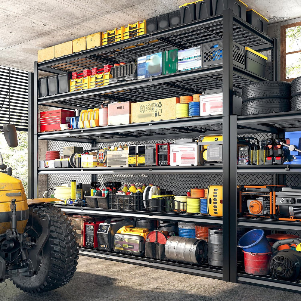 REIBII 60" W Heavy Duty Garage Shelving,6 Tier Metal Shelving Units
