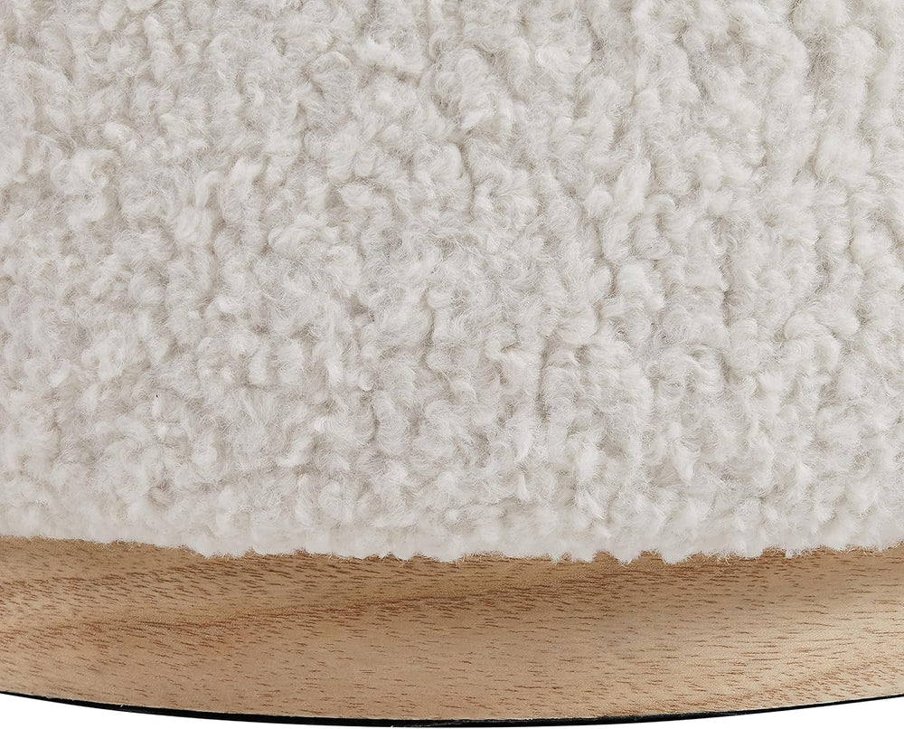 Linon Home Décor Cream Sherpa Round Storage Wooden Base by Linon Lexington Ot...