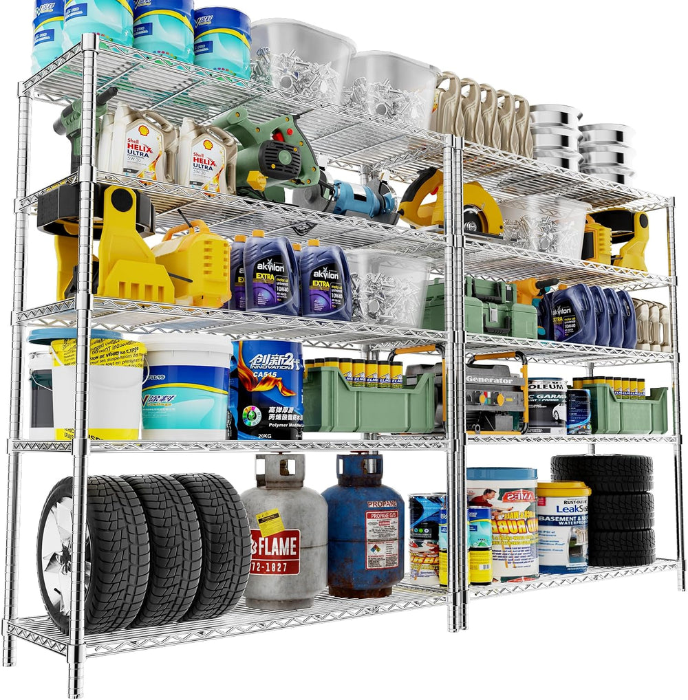 Storage Shelves Heavy Duty, 2 PCS 48" L x 20" W x 72" H Garage...