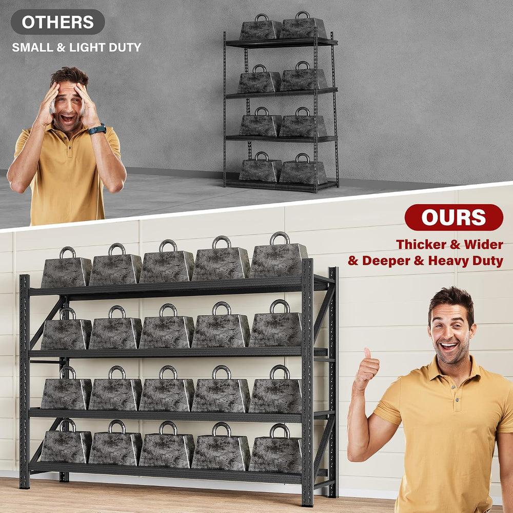 71.3" Wide Heavy Duty Garage Shelving Units,5000LBS Deep Storage Shelves...