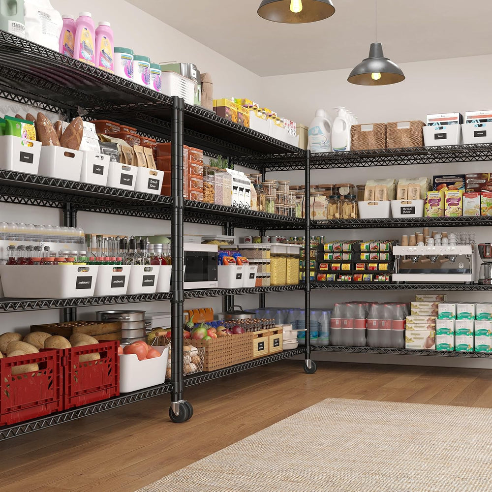 REIBII Extra-Wide 60"W 4-Tier Wire Shelving with Wheels, 2399lbs for Garage