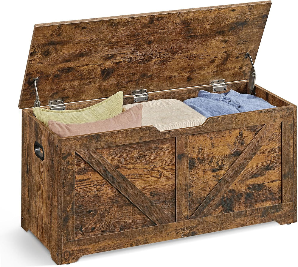 VASAGLE Storage Chest with 2 Safety Hinges, 15.7 x 39.4 x 18.1 Inches