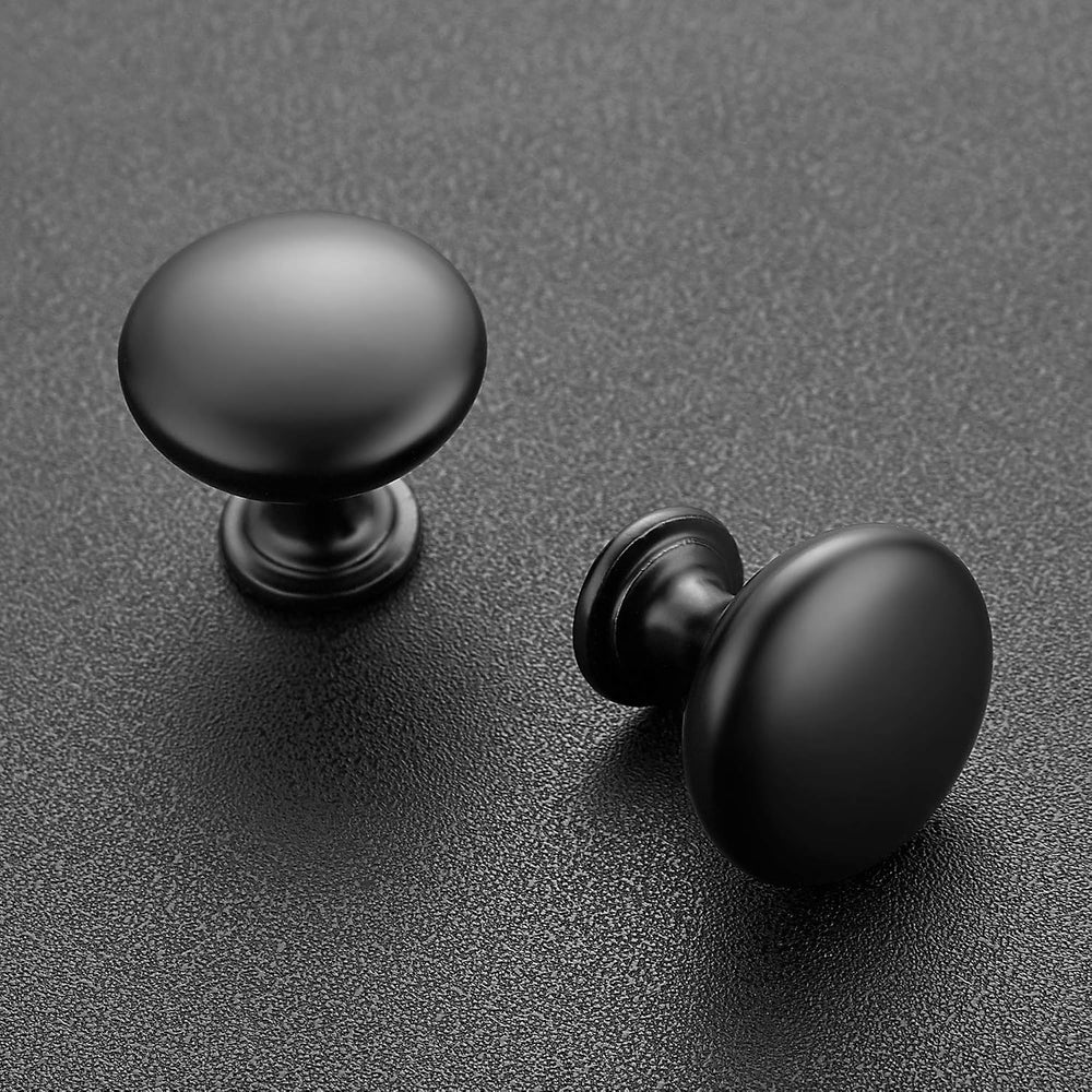 Ravinte Matte Black Cabinet Knobs, Zinc Knobs Drawer Pulls, 30 Pack