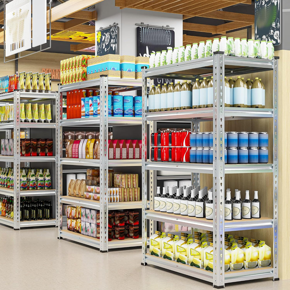REIBII Garage Shelving, 5 Tier Storage Shelves Load 2400LBS, Adjustable Garag...