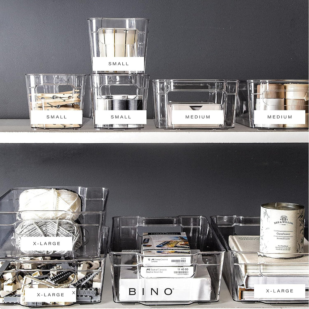 BINO | Stackable Storage Bins, X-Large - 8 Pack | THE STACKER COLLECTION | Cl...