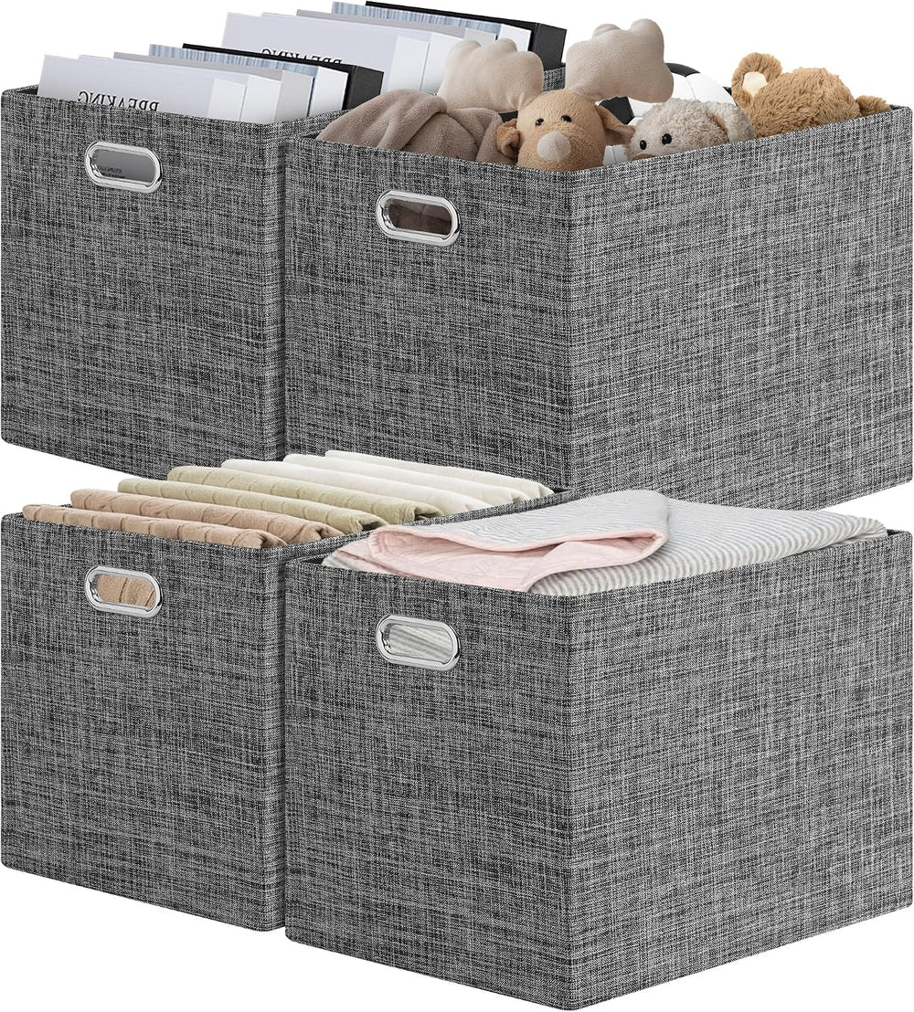 Posprica 15.12"x12.13"x12.01" Storage Cube Bins, Linen Decorat...