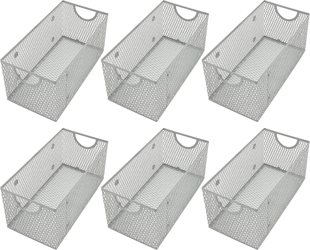 YBM Home Wire Mesh Storage Basket Organizer for CD and DVDs - 6 Pack
