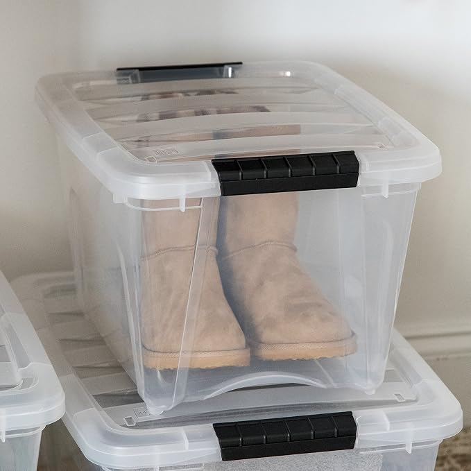 IRIS USA 19 Qt Stackable Plastic Storage Bins