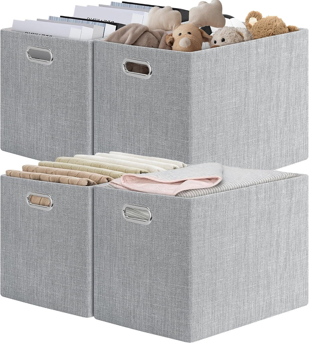 Posprica 15.12"x12.13"x12.01" Storage Cube Bins, Linen Decorat...