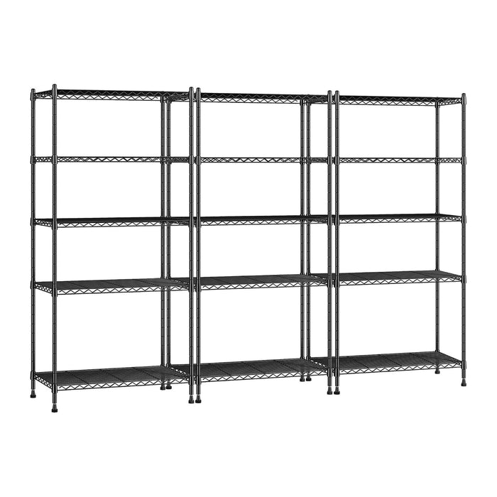 1010LBS Storage Shelves Adjustable Metal shelving Unit 5 Tier Wire Shelving, Pantry Shelves Sturdy Steel Wire Shelf for Laundry Bathroom Kitchen Pantry Closet, 13.8"D x 22.4"W x 60"H, 3PCS