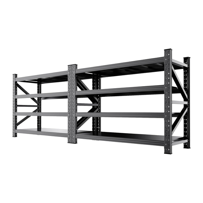 2-Pack 5000LBS Heavy Duty Garage Shelving for Warehouse & Large Storage Organization, 4 Tier Adjustable Metal Storage Rack for Garage, Basement, Workshop & Storage Room, 69" W x 24" D x 64" H