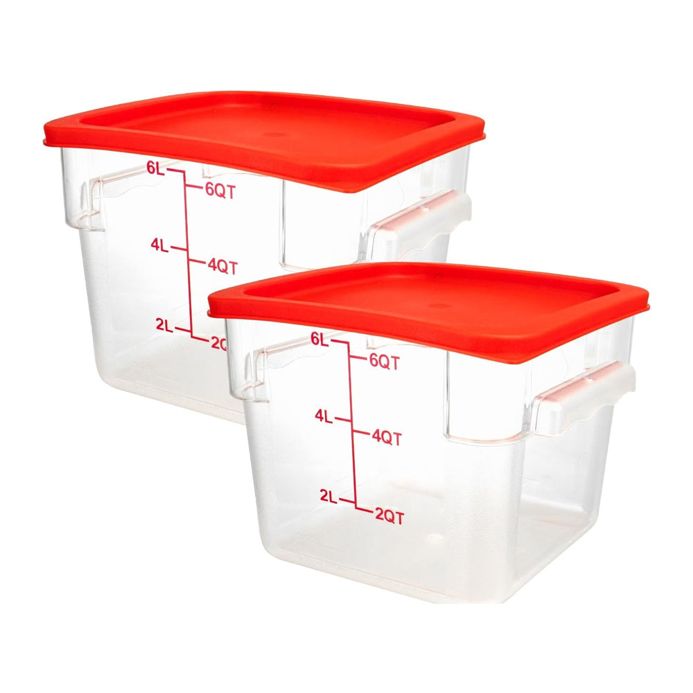 2 Pack Square Food Storage Container With Lid,2-12 Quart Commercial Storage B...