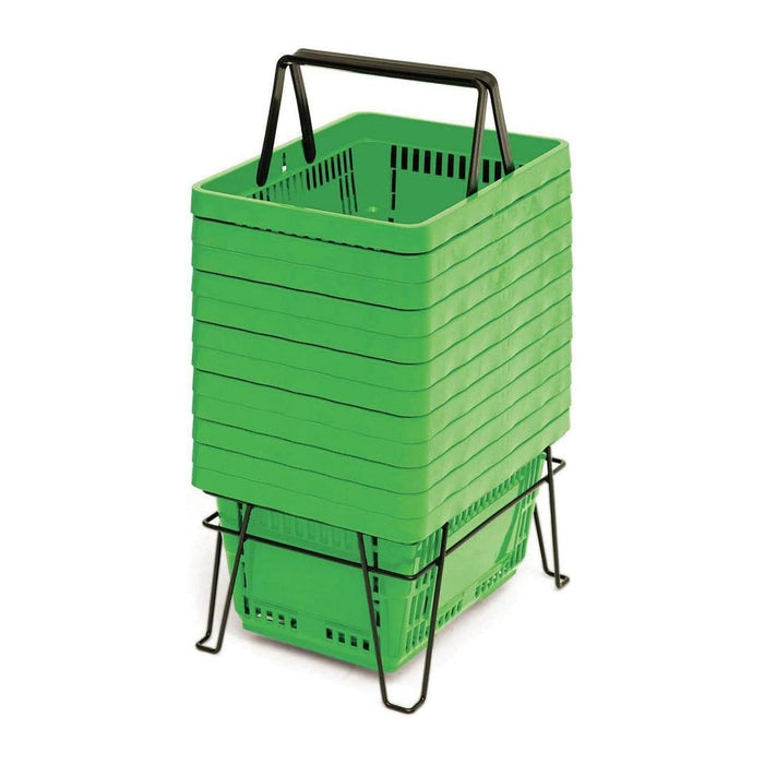 22 Liter Grocery Hand Baskets Green Set of 12, 47862