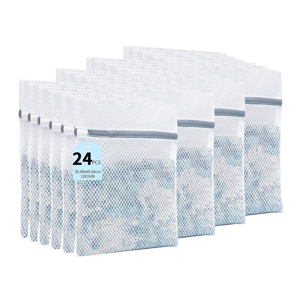 24PCS 12X16IN Laundry Bags Mesh Wash Bags for Strong Zipper