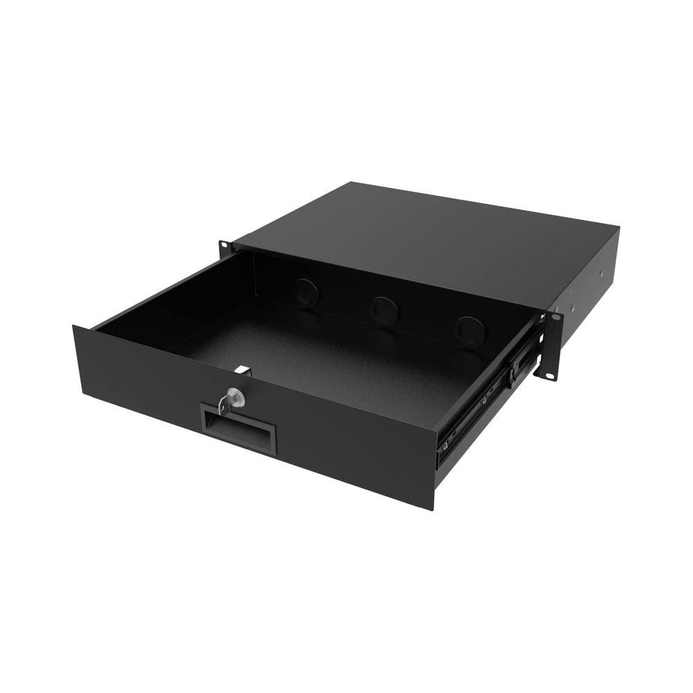 2U Server Cabinet Case 19 Inch Rack Mount Lockable Drawer