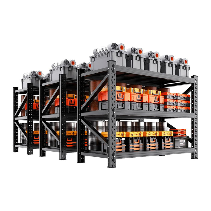 3-Pack Garage Shelving 5000LBS Heavy Duty Metal Shelving Unit 3 Tier Storage Shelves, Adjustable Heavy Duty Shelving 59" W x 20" D x54“H
