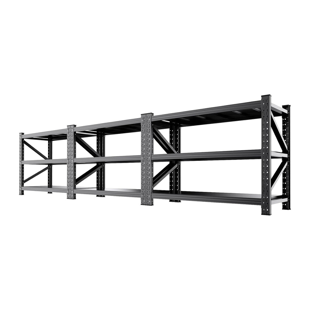 3 Set 59" W Storage Shelves, 3T Adjustable Garage Shelving Unit, Rust Pr...