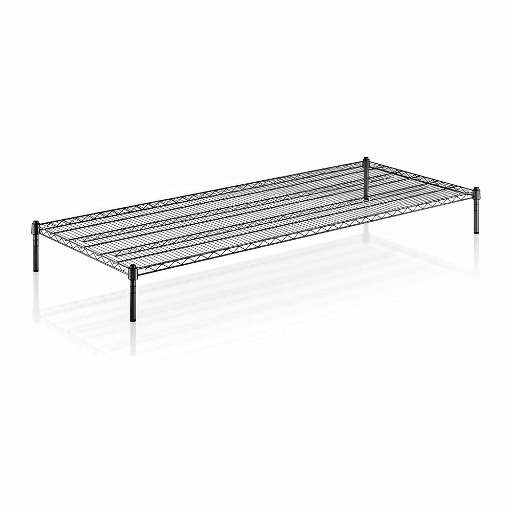 30" x 72" x 8" Black Epoxy Wire Storage Shelf, Dunnage Rack, C...