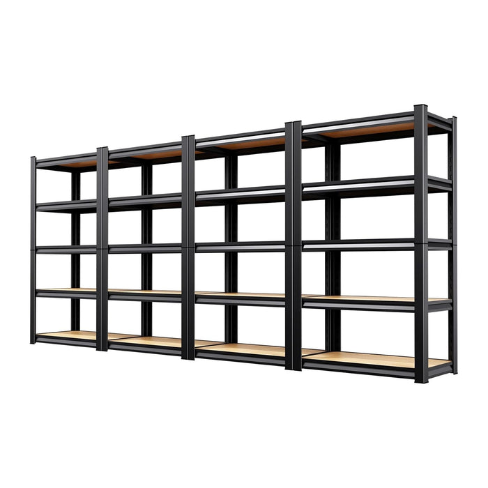 4 Pack Garage Shelving Heavy Duty 5-Tier Storage Shelves, Adjustable Shelving Unit, Utility Garage Organizer Shelf for Basement, Pantry, Kitchen, Warehouse, Supermarket, 12" Dx28 Wx71.2 H