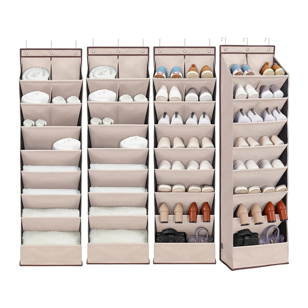4 Pack Shoe Organizer with 6 Extra Large Pockets and 4 Large Pocket, Over the...