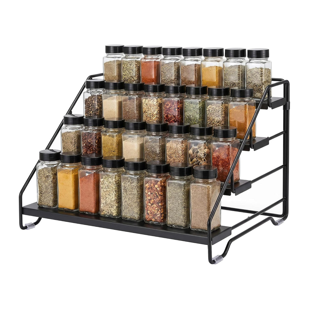 4-Tier Adjustable Depth Spice Rack Organizer for Cabinet,Pantry,Countertop