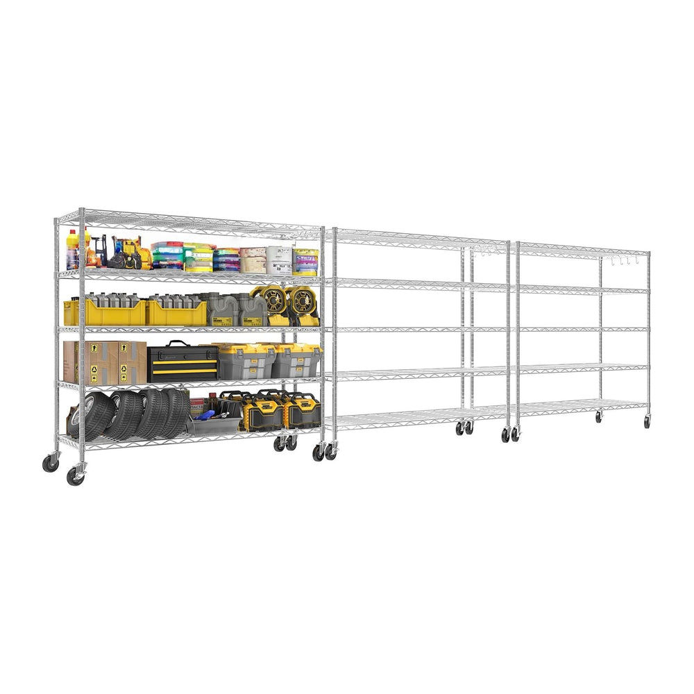 48" W x 24" D x 81" H Heavy Duty Wire Metal Storage Shelves wi...