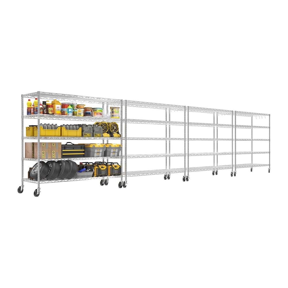 48" W x 24" D x 81" H Heavy Duty Wire Metal Storage Shelves wi...