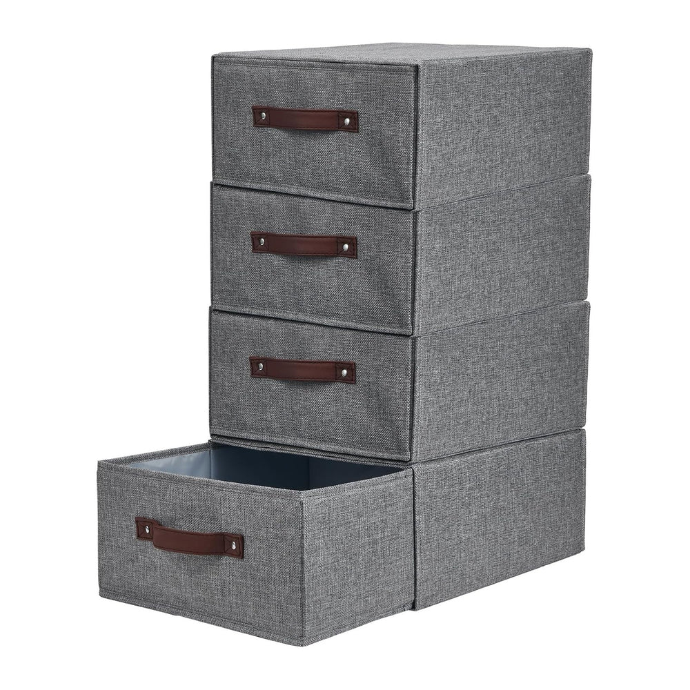 4PCS Closet Drawer Organizer Fabric Storage Boxes Bins Baskets