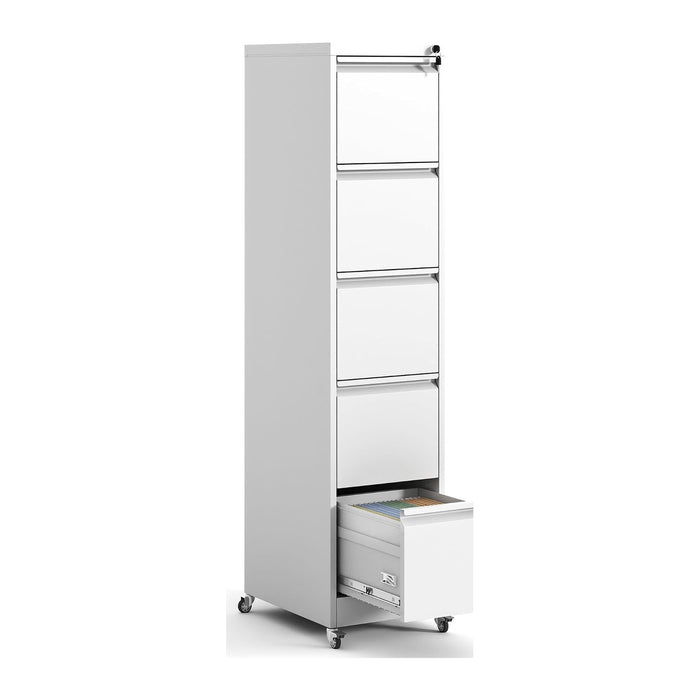 5 Drawer Locking File Cabinet with Wheels,Metal Filing Cabinets