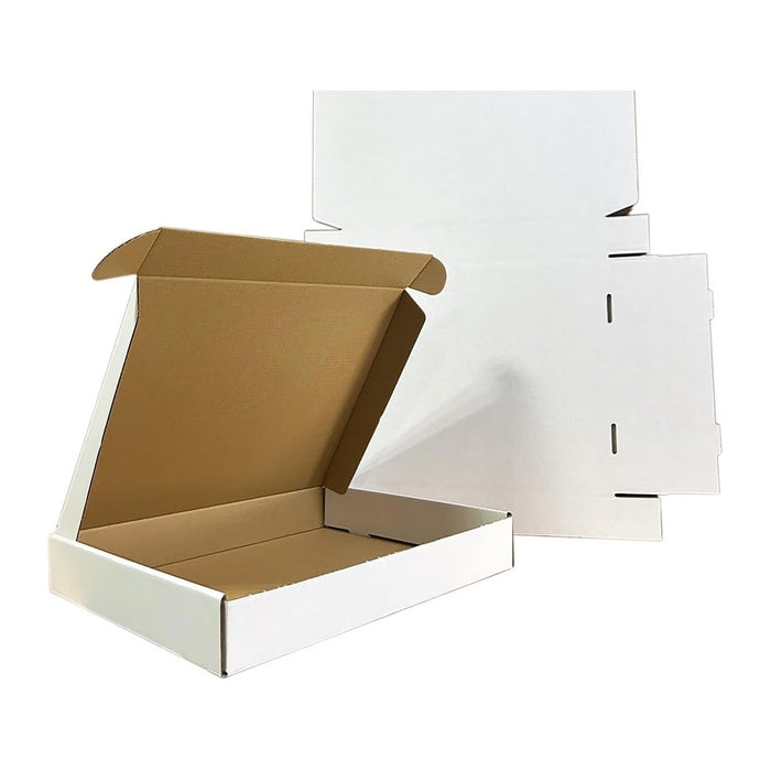 50 Pack 13x11x2'' Shipping Boxes, White Corrugated Cardboard Mailers for Mailing Packaging Small Business (W13112-50)