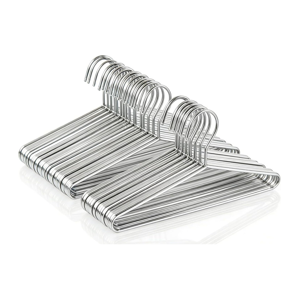 50 Pack Metal Coat Hangers Clothing Hangers Heavy Duty, Stainless Steel for C...