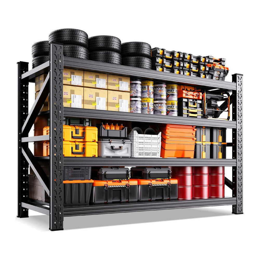 5000LBS Garage Shelving Heavy Duty, 4 Tier Adjustable Storage Shelves, Heavy ...