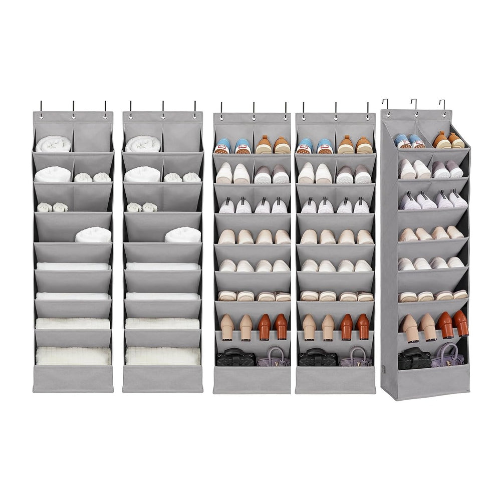 6 Pack Shoe Organizer with 6 Extra Large Pockets and 4 Large Pocket, Over the...