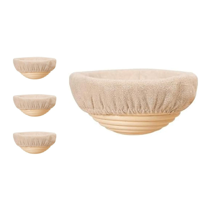 6 Pcs 6 Inch Round Banneton Bread Proofing Basket with Liner Small Banneton Bread Proofing Basket Bread Rising Bowl for Sourdough Bread Baking Making