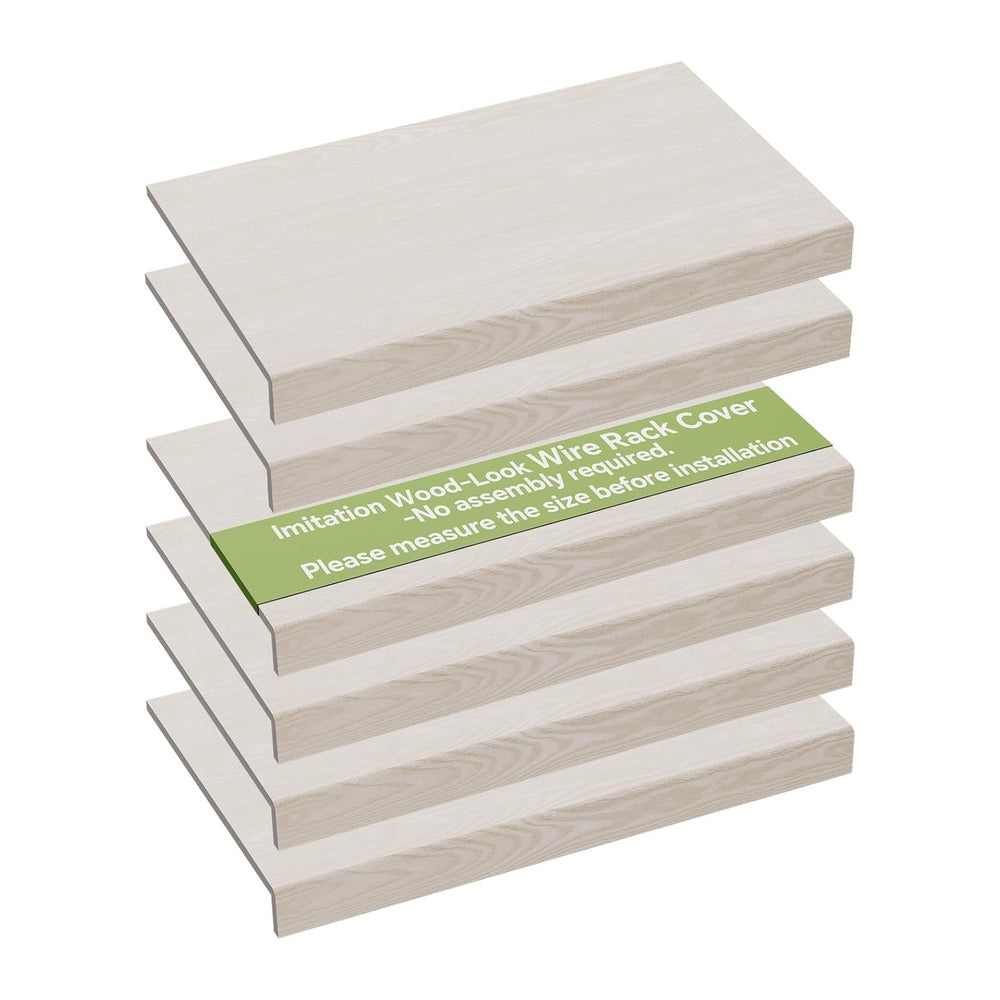 6 PCS Wire Rack Covers for Pantry Wood Grain, 30'' W * 16'' D...