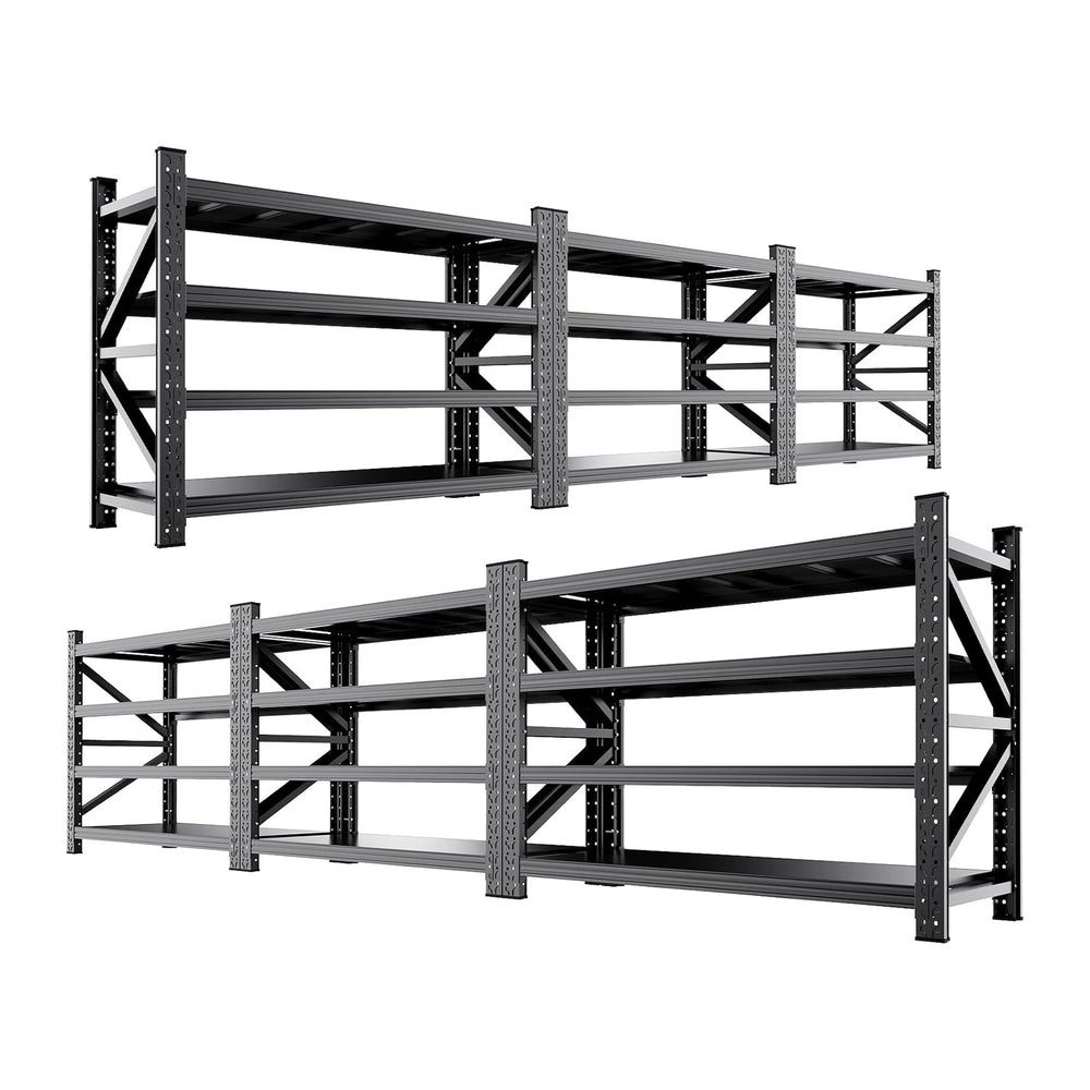 6 Set 6000LBS Heavy Duty Storage Shelves, 69"W Adjustable Garage Shelvin...