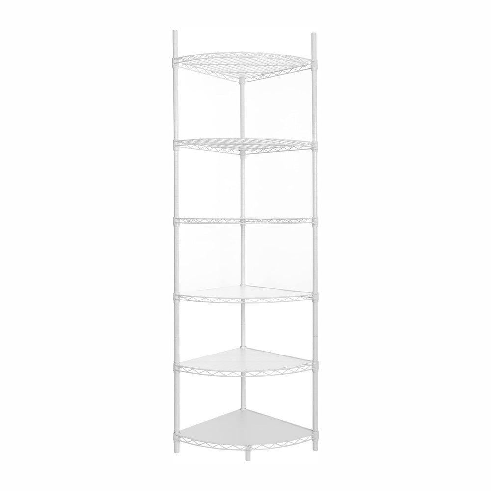 6 Tier NSF Metal Corner Shelf Wire Shelving Unit, 420lbs Capacity Heavy Duty ...