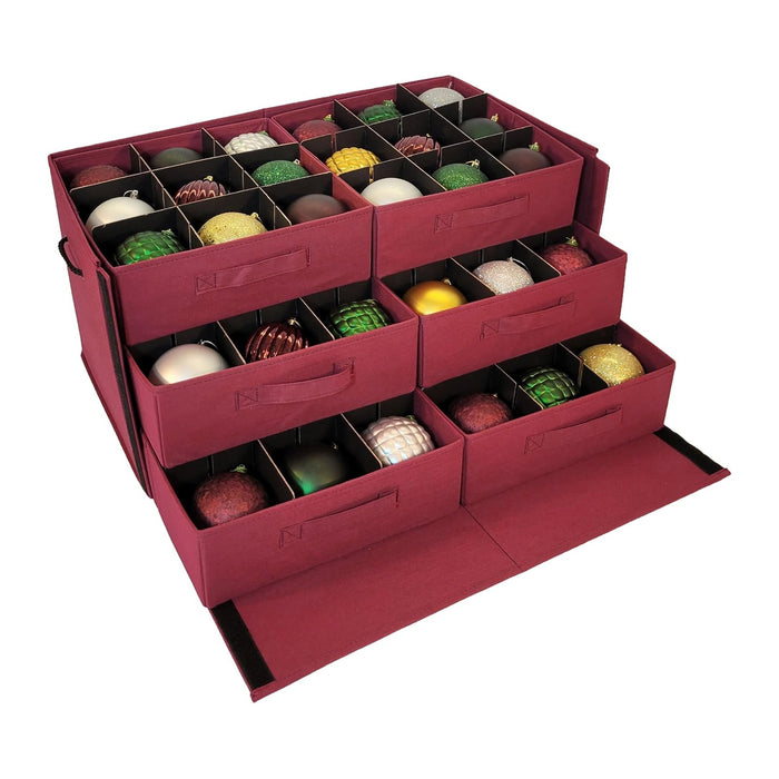 612 Vermont Christmas Ornament Storage Box, Adjustable Acid-Free Dividers
