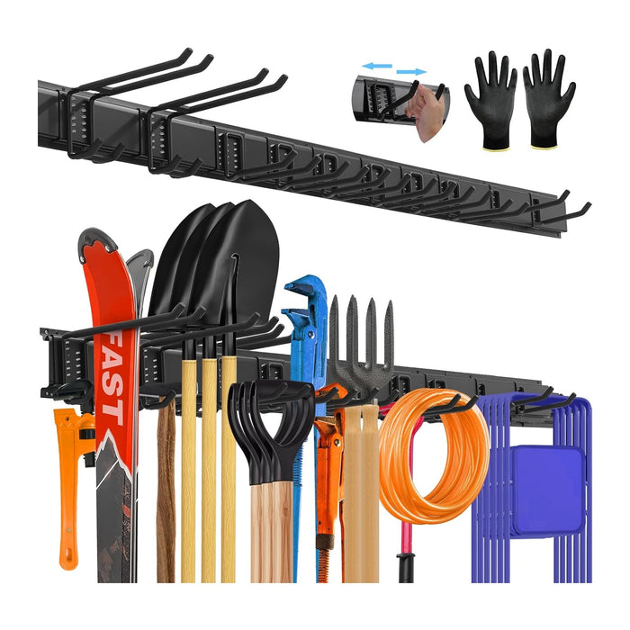64'' All-Metal Garage Tool Organizer Wall Mount – Heavy-Duty Tool Rack Holds