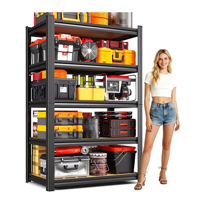71.2''Heavy Duty Storage Shelves, 5-Tier Garage Shelving,Adjustable Metal Shelving Unit,5T Tall Garage Shelves,Metal Standing Shelf Units, Utility Rack for Kitchen Warehouse Industrial 71.2*31.5*13.8