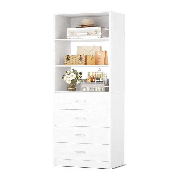 Aheaplus Closet Drawers System, 21.3" Wood Closet Organizer with 4 Drawers