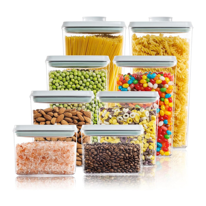 Airtight Food Storage Containers, 8-Piece Pantry Organizer Set