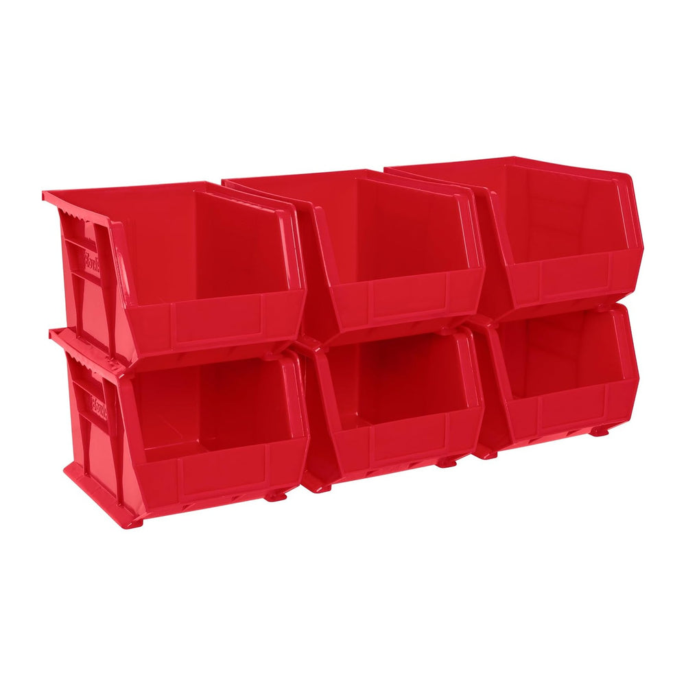Akro-Mils 30239 AkroBins Plastic Storage Bins, 11"x8"x7", Red,...