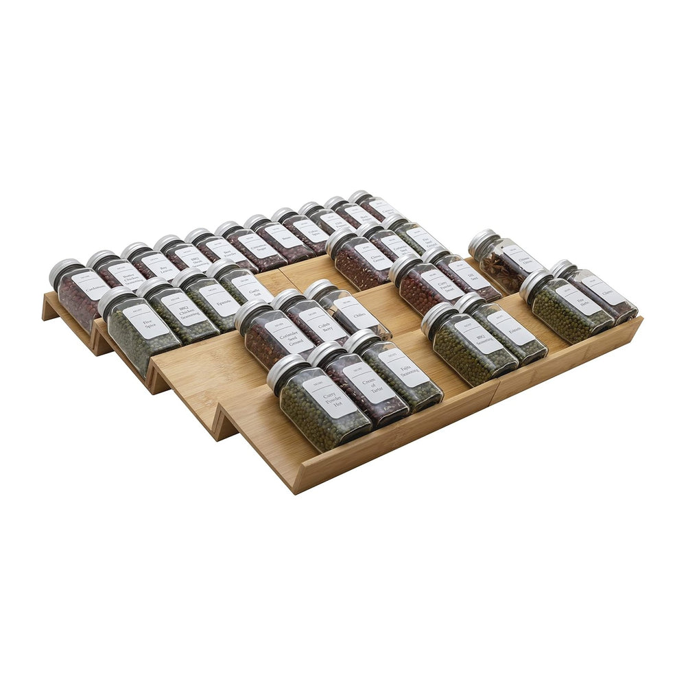 Bamboo Spice Rack Drawer Organizer - 8 Pieces Set- 10" Wide Per Piece - ...