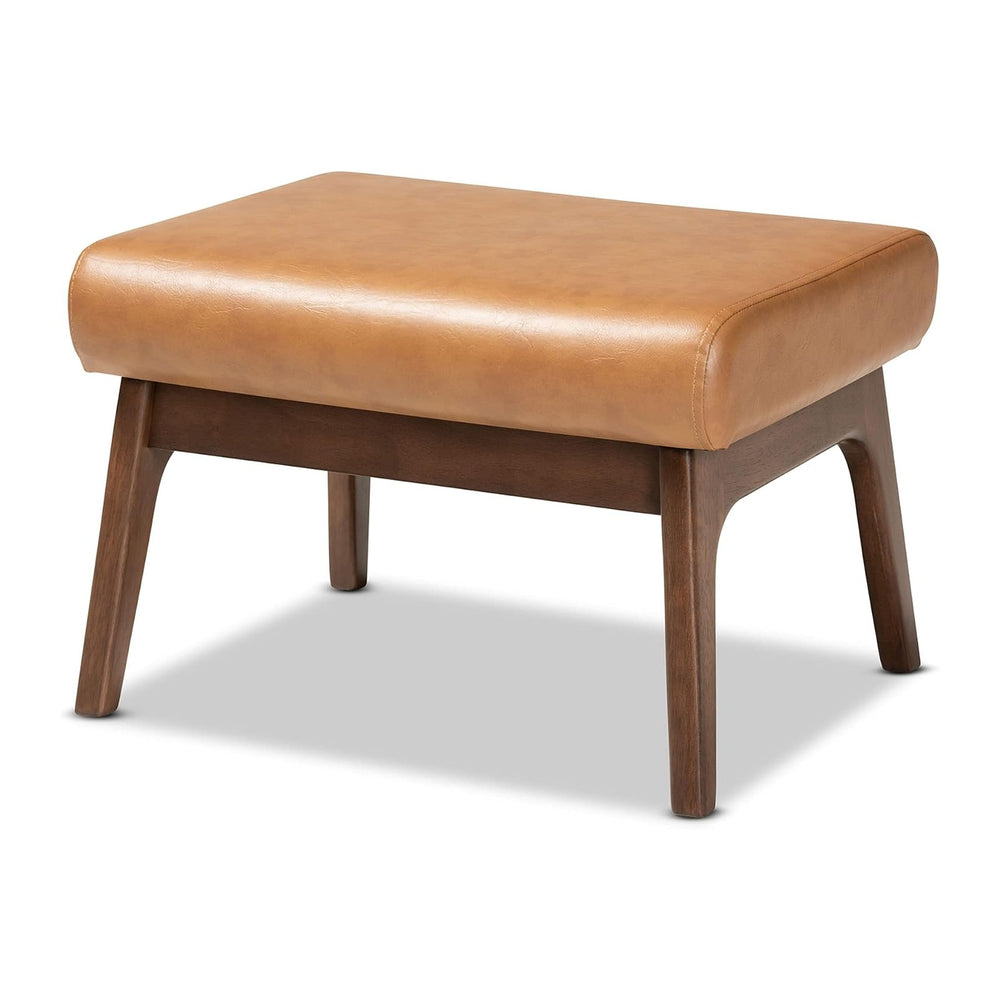 Baxton Studio Bianca Mid-Century Modern Walnut Brown Finished Wood and Tan Fa...