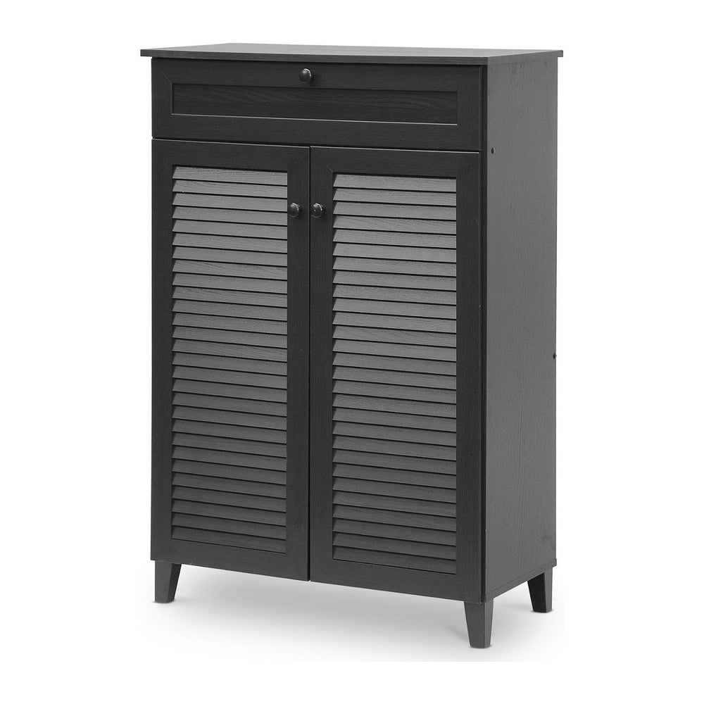 Baxton Studio Harding Shoe-Storage Cabinet, Espresso