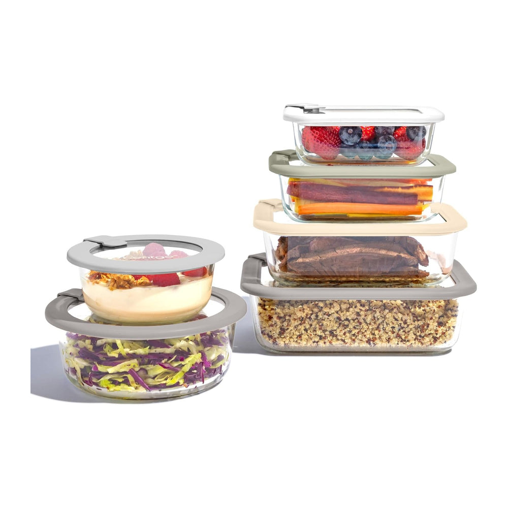 Bentgo Signature Glass Food Storage Containers with Lids, 12 Piece Set