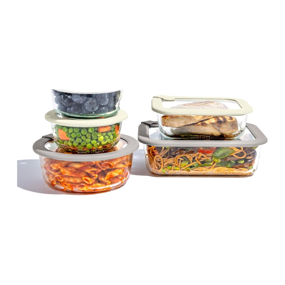 Bentgo Signature Glass Food Storage Containers with Lids, 10 Piece Set