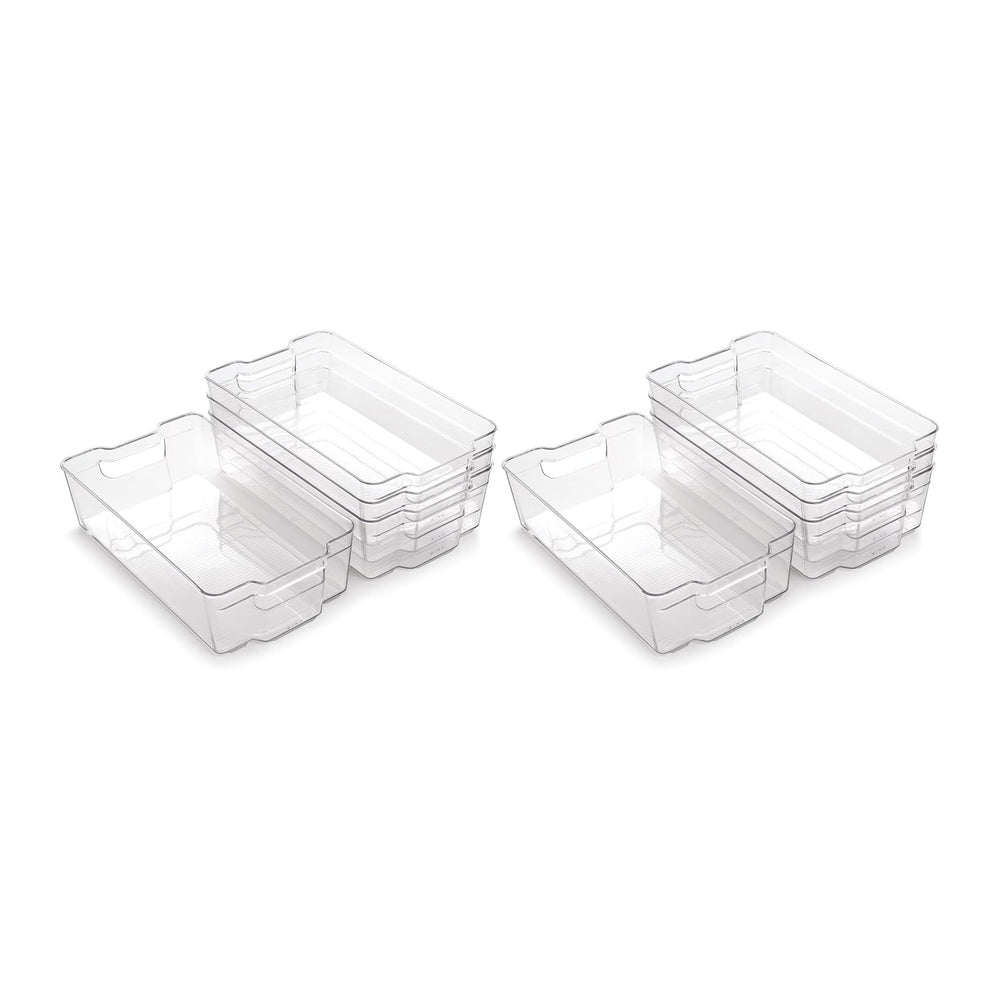 BINO | Stackable Storage Bins, X-Large - 8 Pack | THE STACKER COLLECTION | Cl...