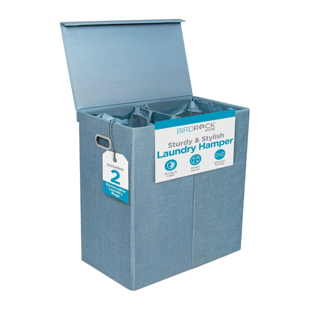 BIRDROCK HOME Laundry Hamper with Lid | Removable Bags for Sorting Clothes | ...
